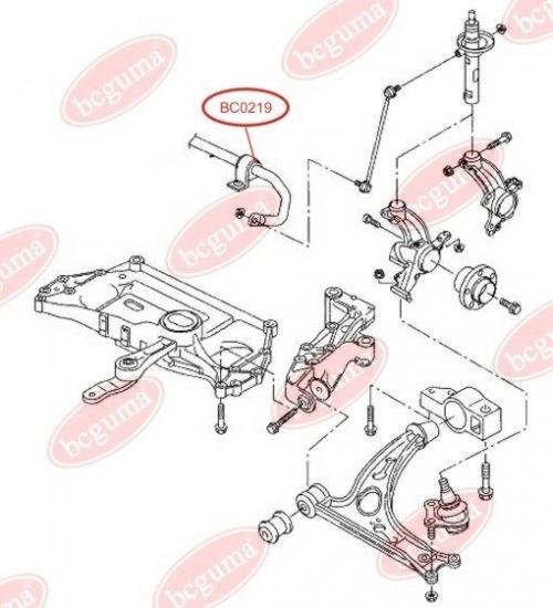 Подушка (втулка) переднього стабілізатора, армована  "BAD ROADS"