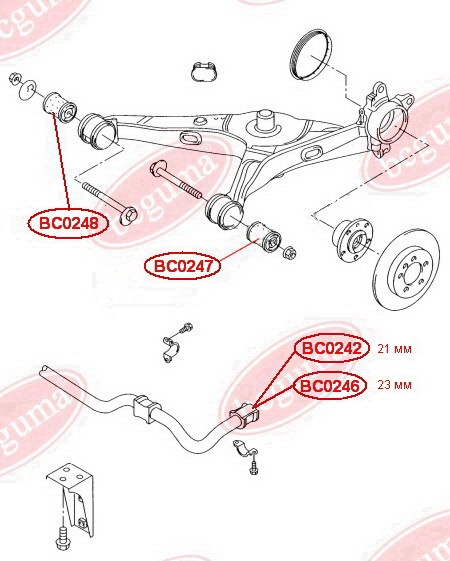 Сайлентблок балки підвіски